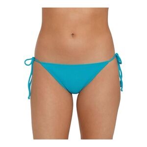 New Womens Ribbed Side-Tie Swim Bikini Bottom Blue XL